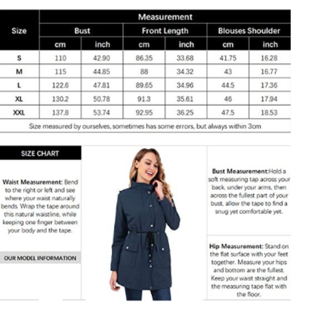 Rain Jacket Raincoat Waterproof Lightweight Hooded - Picture 7 of 7